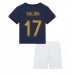Frankrike William Saliba #17 Replika Babykläder Hemma matchkläder barn VM 2022 Korta ärmar (+ Korta byxor)